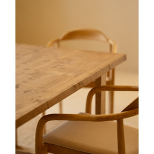 Mesa de comedor de madera maciza en tono roble oscuro de varias medidas