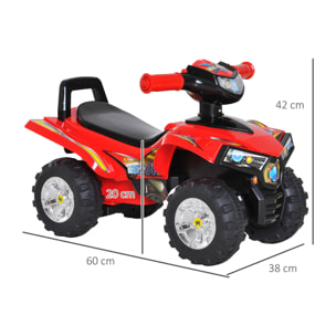 Quad Correpasillos Infantil con Bocina Música Luces Rojo