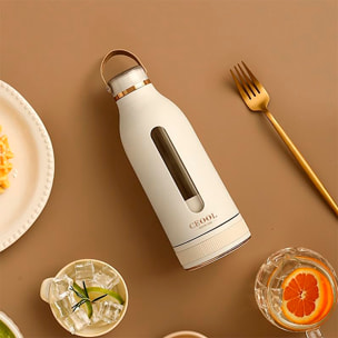 Batidora portátil con diseño de botella de 400ml con 10 cuchillas de acero y batería recargable de 1500mAh.