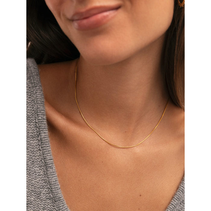 Collar Tail Acero Baño Oro