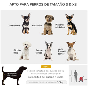 Cochecito Perros Plegable de Tela Nylon 75x45x97cm Rojo