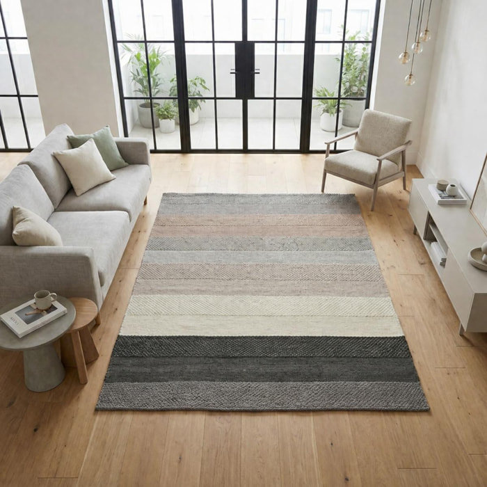 Tapis kilim tissé à la main avec un beau dégradé de couleurs