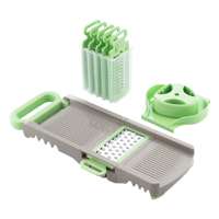 Mandolina - Grattugia Pieghevole 6 In 1 Choppie - Verde E Grigio - 14,5x14x16 cm