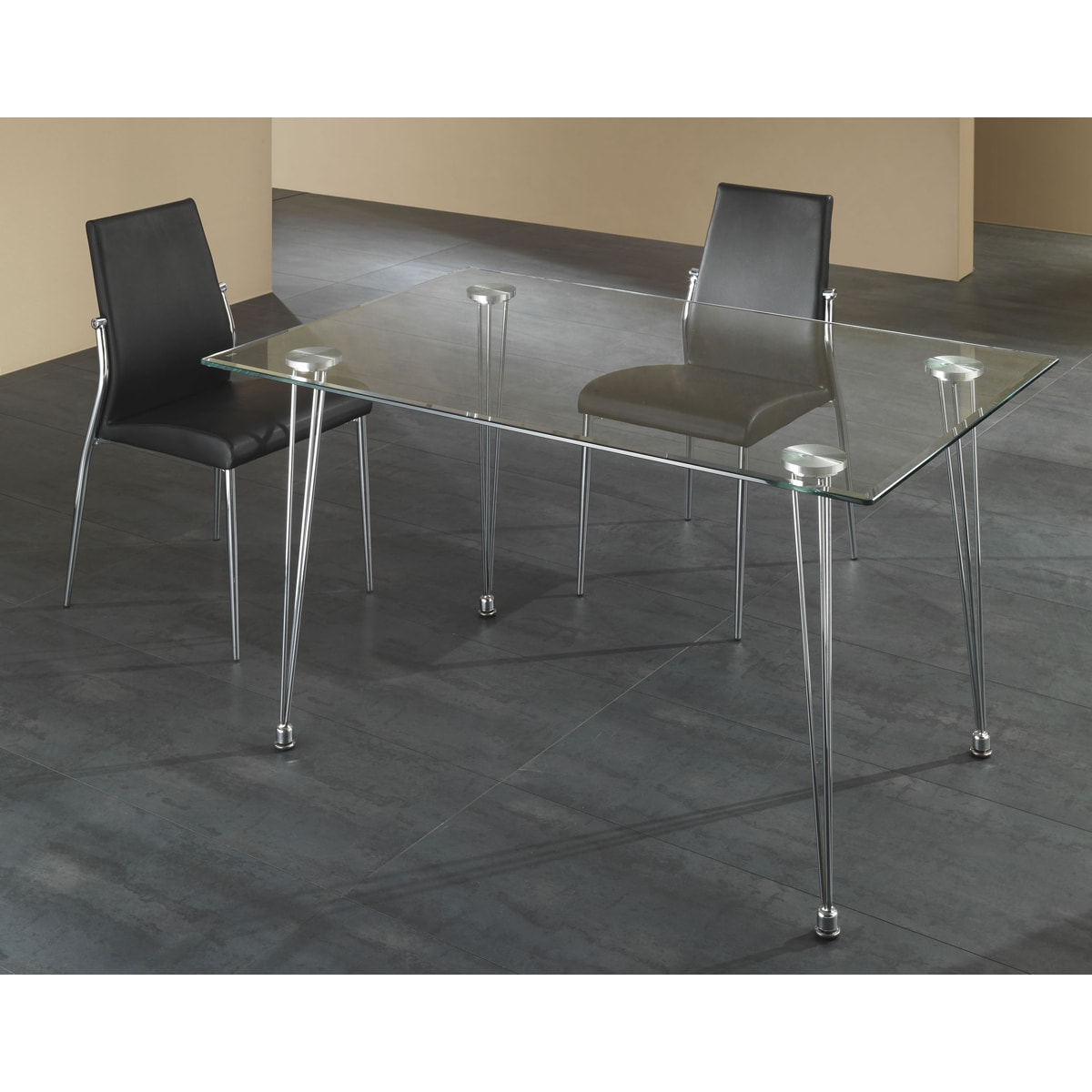 Tomasucci Lot de 4 CHAISES MARGO' BLACK Noir