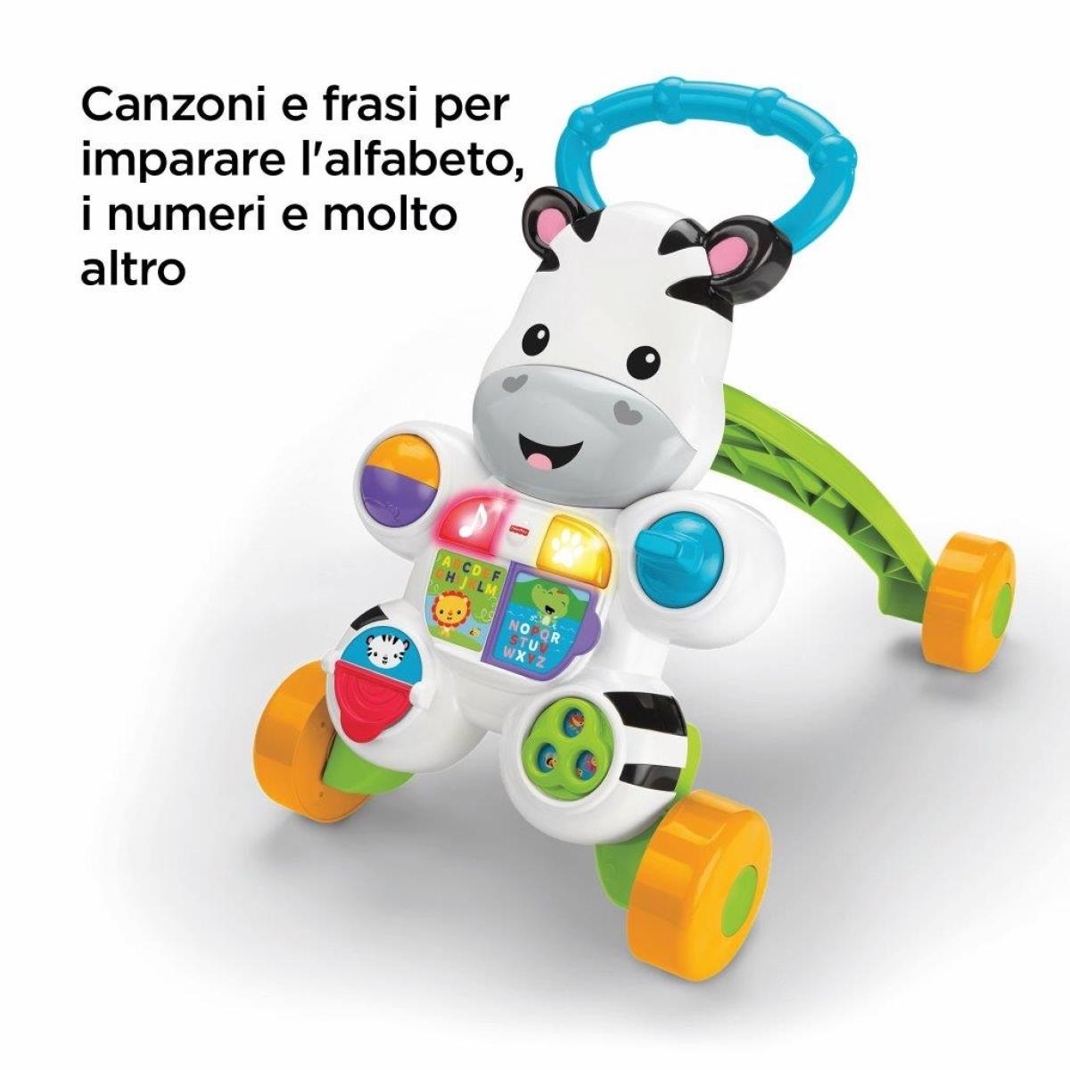 Fisher-Price Zebra Primi Passi Spingibile Giocattolo Elettronico Educativo unisex Fisher-Price