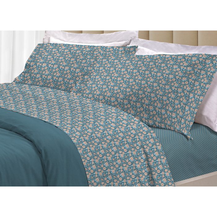Completo Lenzuola 100% Cotone Linea 3027 Provenza Verde