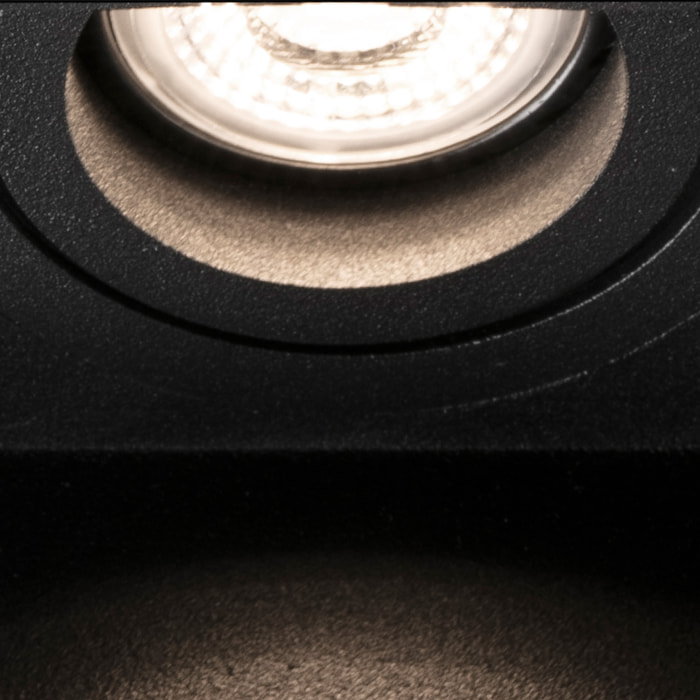 HYDE SQ 2L Lampada incasso nero quadrata regolabile senza struttura