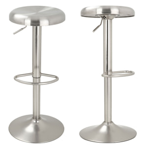 Tabouret de bar Silver 60/82 cm (lot de 2)