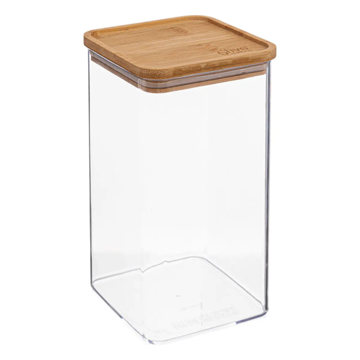 Boîte de conservation carrée couvercle bambou "Eske" 1,5L