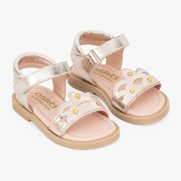 Sandali da bambino con corona in pelle