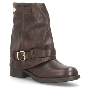 Botines moteros con correas decorativas para mujer