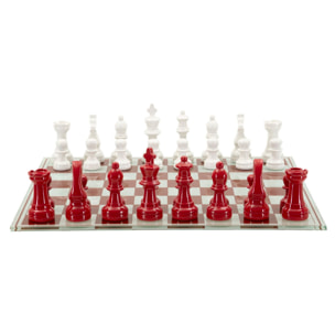 SET SCACCHIERA ROSSA/BIANCA CM 61X61X14