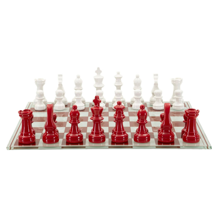 SET SCACCHIERA ROSSA/BIANCA CM 61X61X14