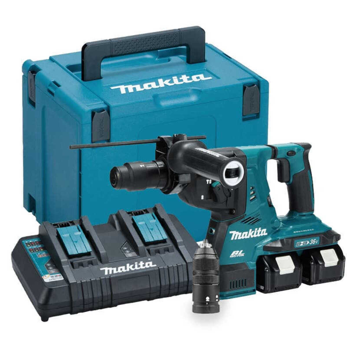 Taladro percutor SDS+ 36V 2 x 18V Li-Ion 5 Ah 28 mm MAKITA - DHR281PT2J