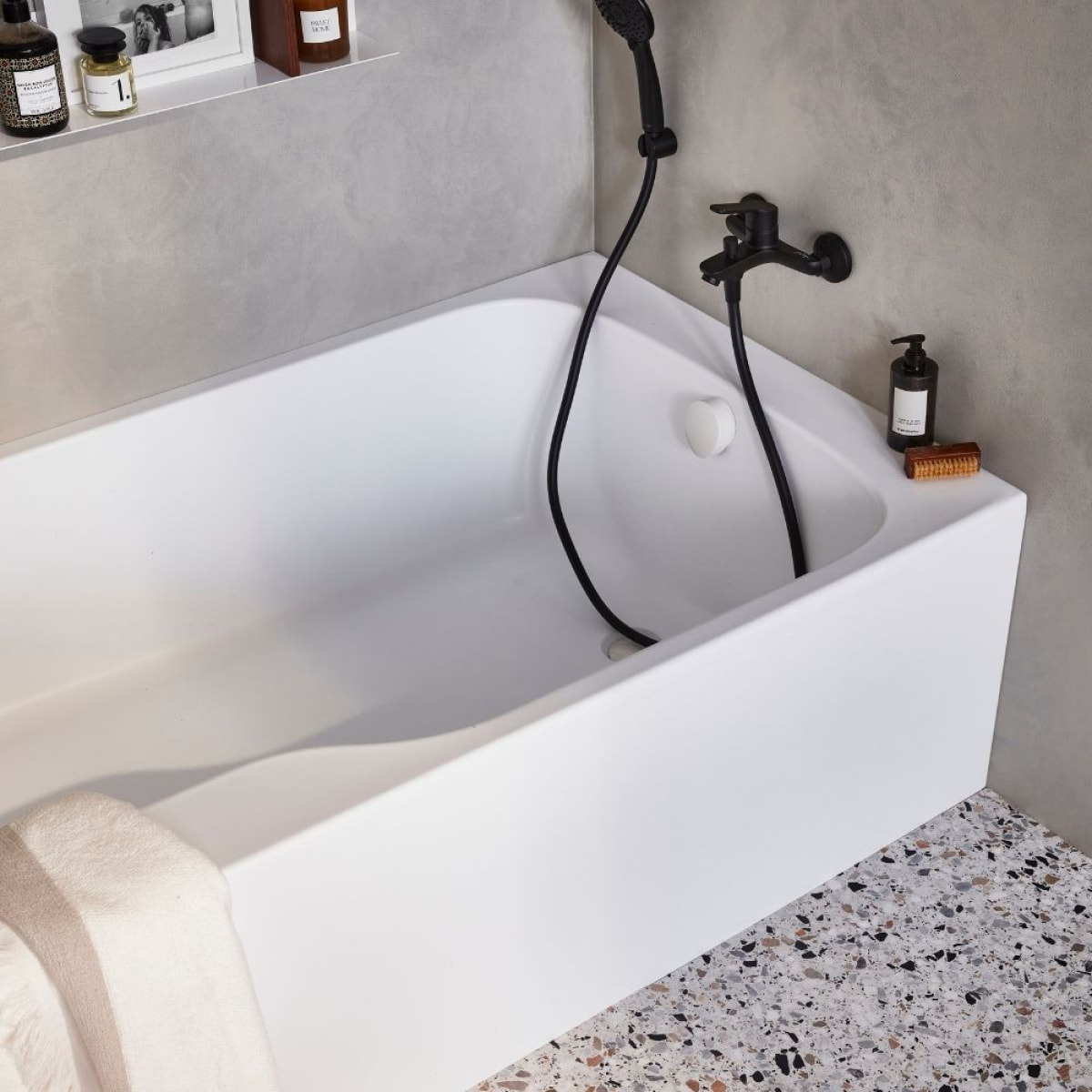 Baignoire antidérapante bain douche Malice blanc mat