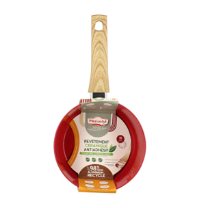 Casserole 18cm avec revêtement céramique rouge - tous feux COLORAMA