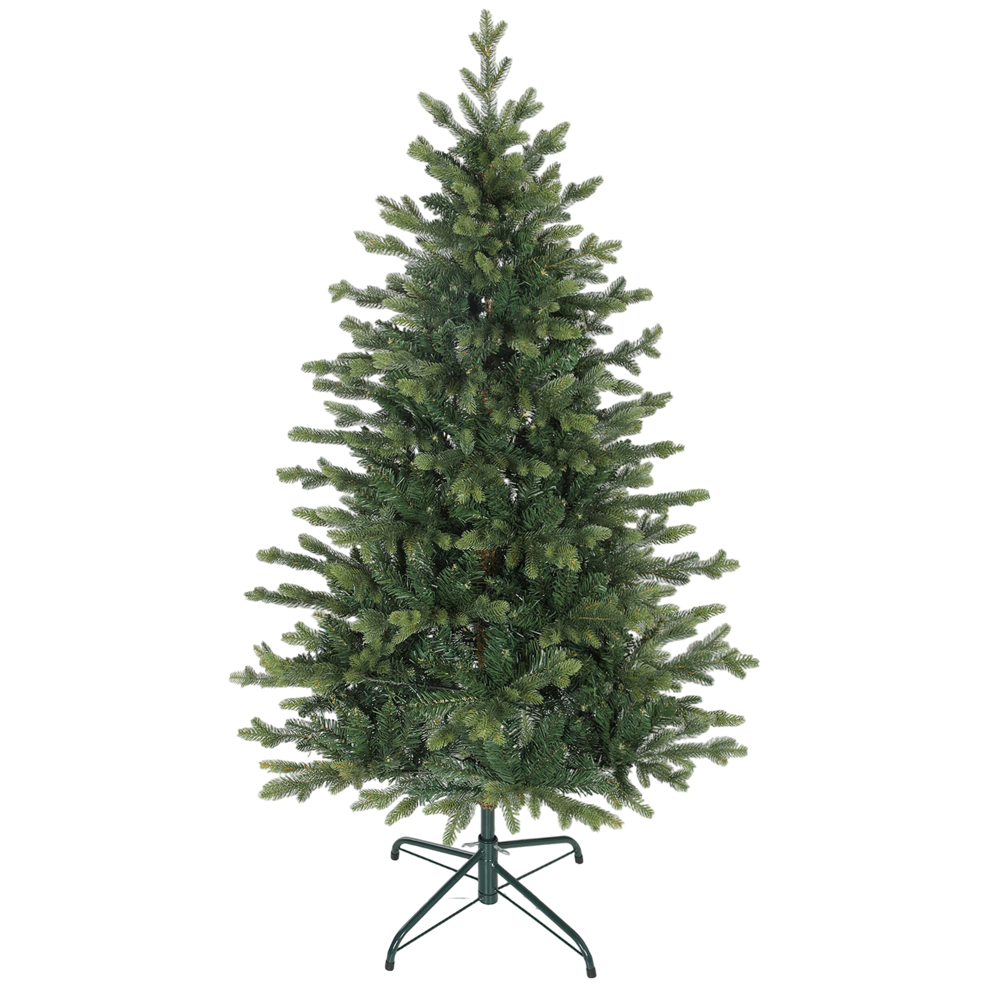 Sapin de Noël artificiel H.150cm épicéa grand réalisme 1202 branches piètement métal pliable vert
