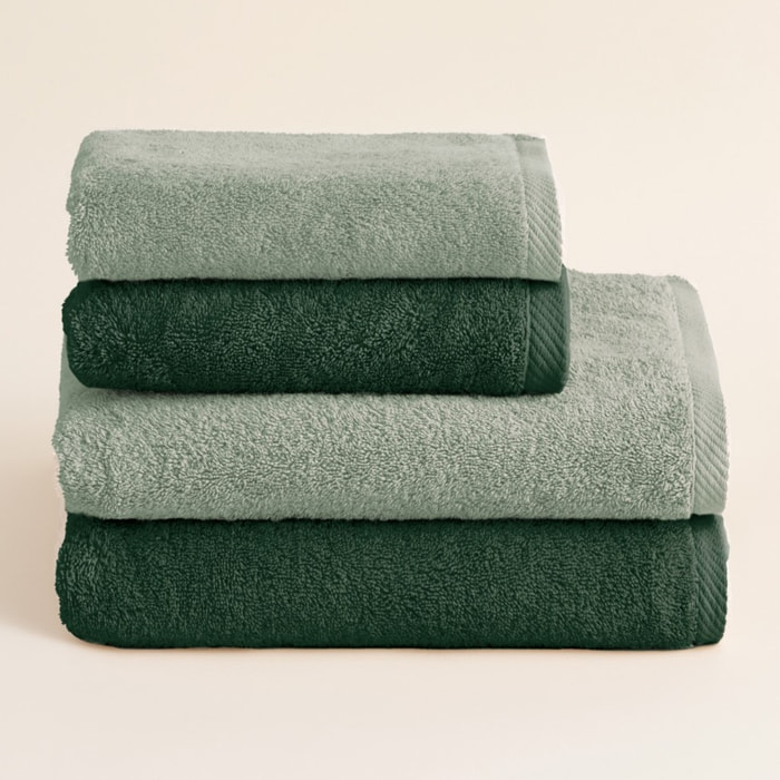 Set 2 toallas ducha + 2 toallas lavabo olive-esmeralda serenity