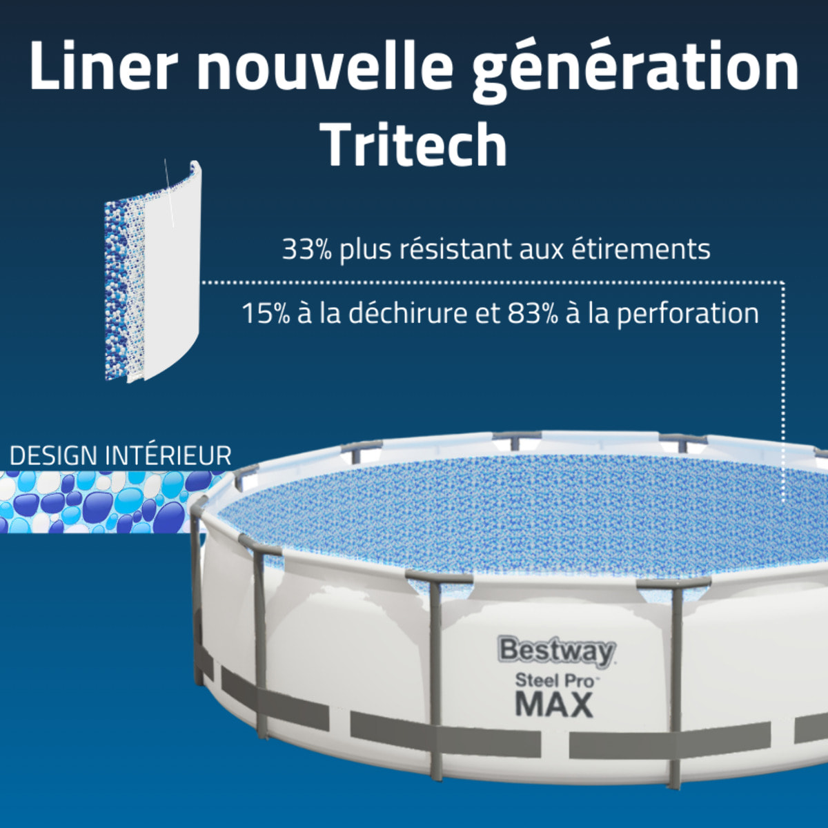 Bestway Piscine hors sol tubulaire ronde Bestway Steel Pro Max 396 x 122 cm gris clair