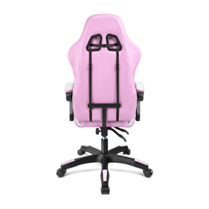 Silla gaming reclinable y con altura ajustable en rosa y blanco 117-128 cm Viper Rosa - Blanco