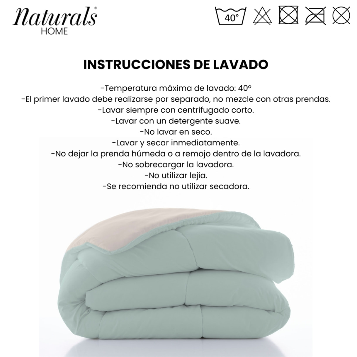 Edredón Bicolor - 300 Gr - 100% Microfibra Poliéster - L.702 Verde/L.198 Piedra
