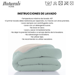 Edredón Bicolor - 300 Gr - 100% Microfibra Poliéster - L.702 Verde/L.198 Piedra