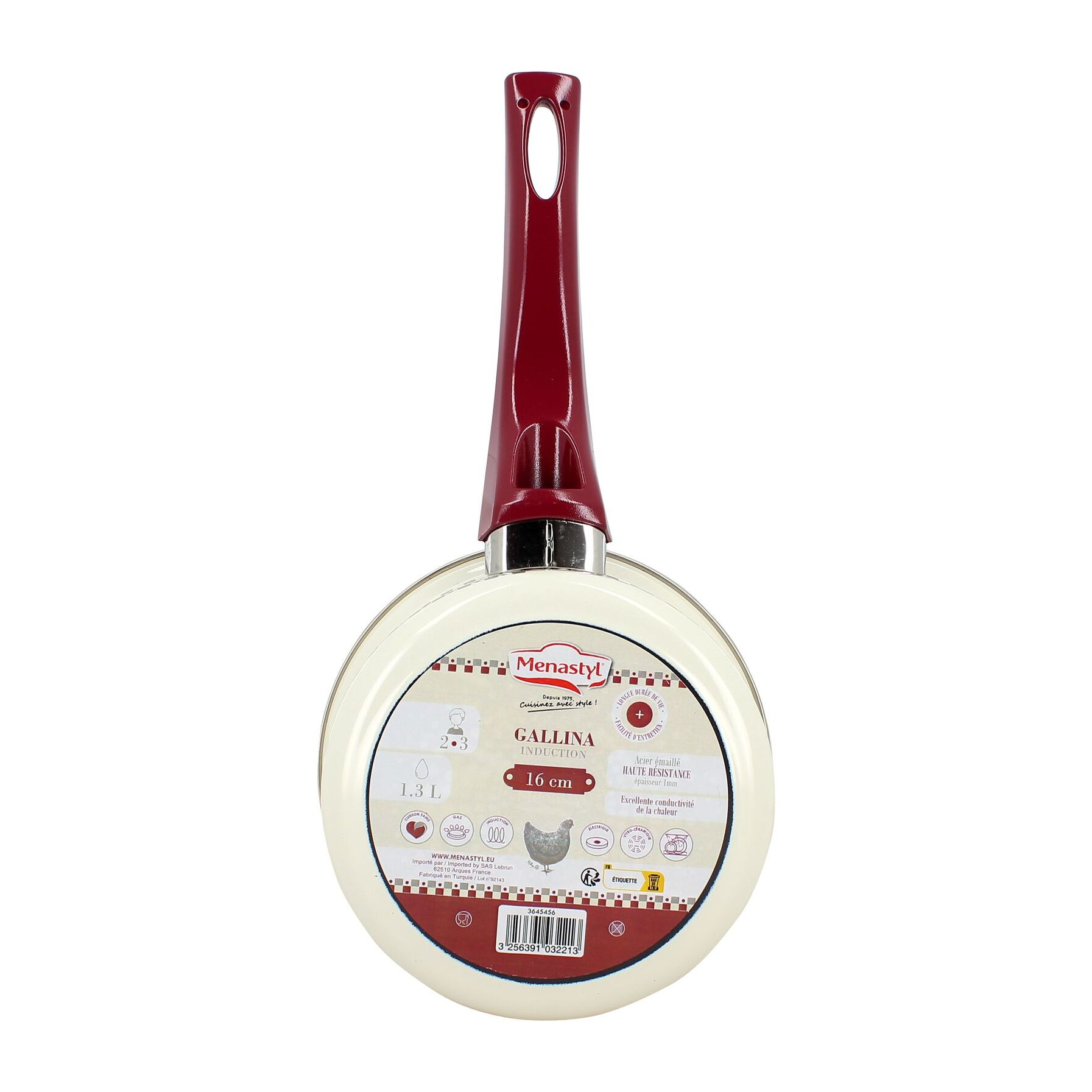 Casserole en acier émaillé 16cm - tous feux GALLINA