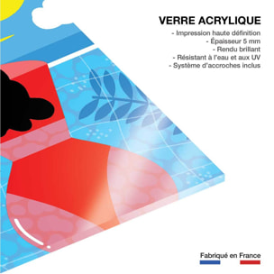 Tableau pop art femme au bord de la piscine  Tableau plexiglas