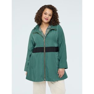 Fiorella Rubino - Parka con fascia a contrasto - Verde militare