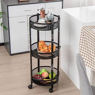 Well home carro de cocina plegable con ruedas ø37x88cm