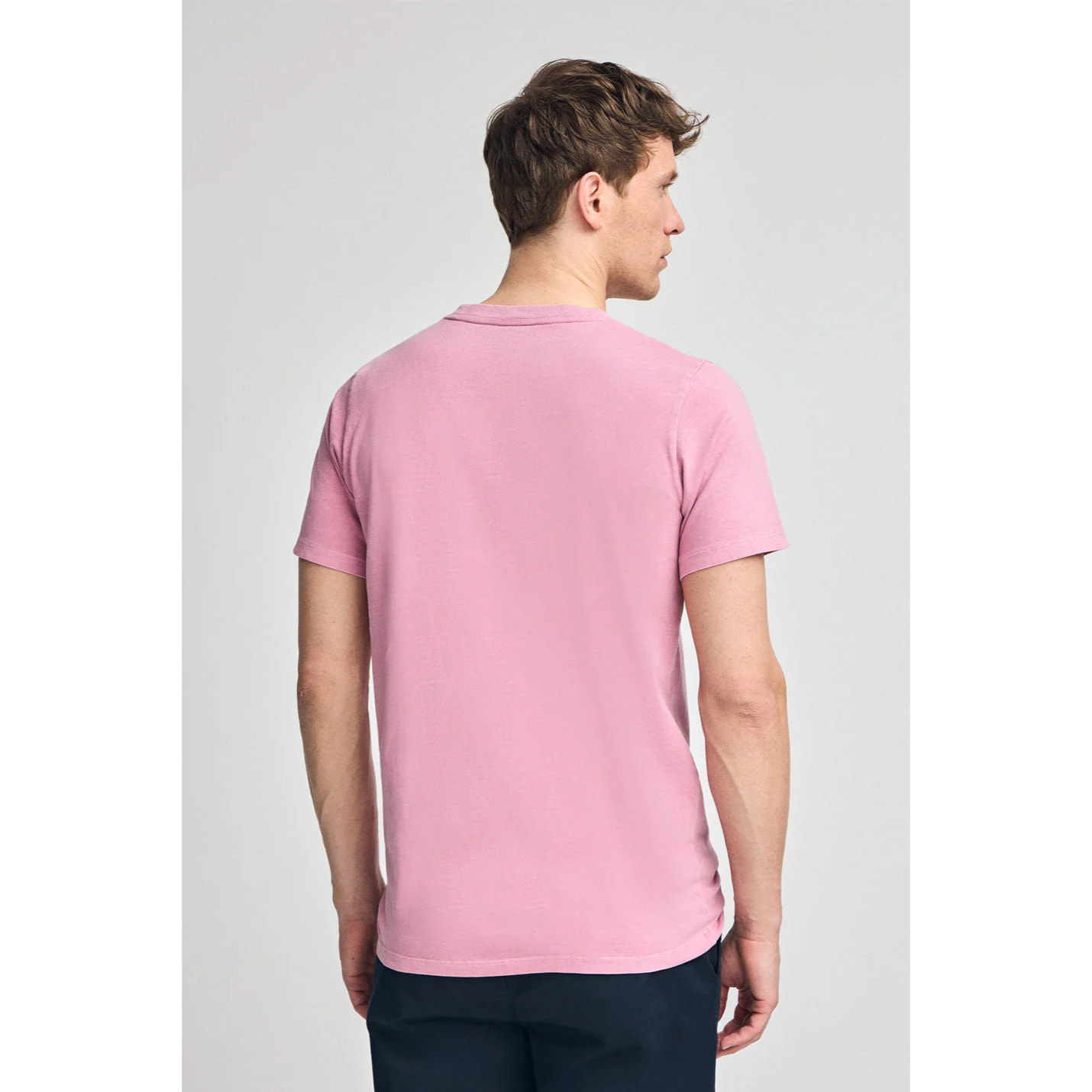 Camiseta rosa empolvado garment dye con detalle Polo Club