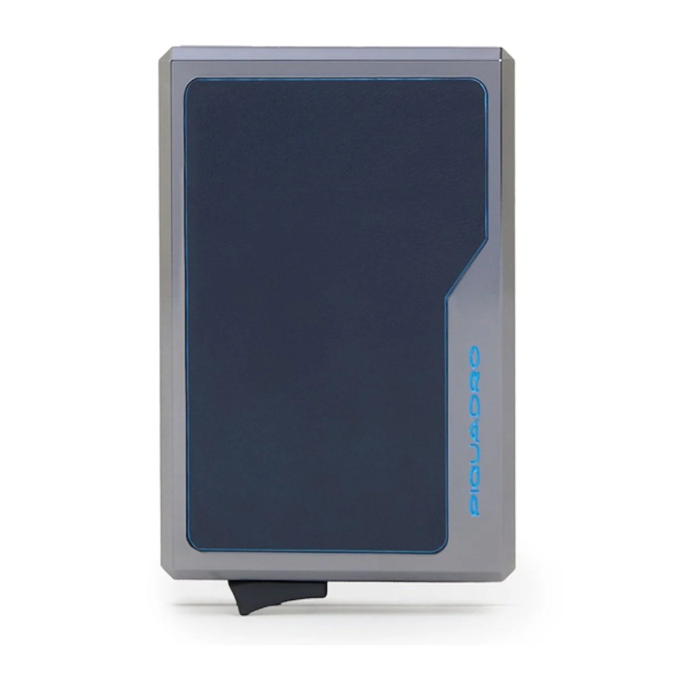 Piquadro Portacarte automatico MagSafe in alluminio e pelle con protezione RFID