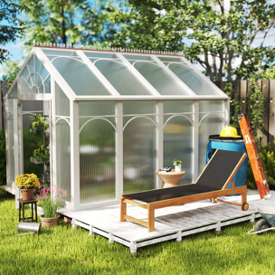 Tumbona de Madera de Acacia con Respaldo Ajustable en 4 Niveles Tumbona de Jardín Exterior con Ruedas Carga 160 kg Tumbona para Patio Terraza Balcón Teca y Negro