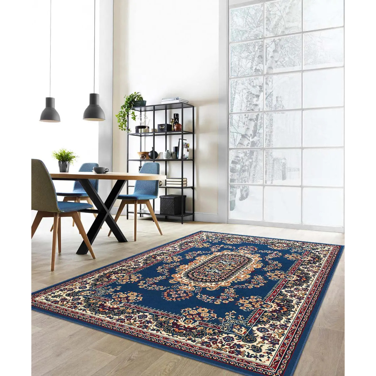 Tappeto Salotto Stile Persiano Azzurro