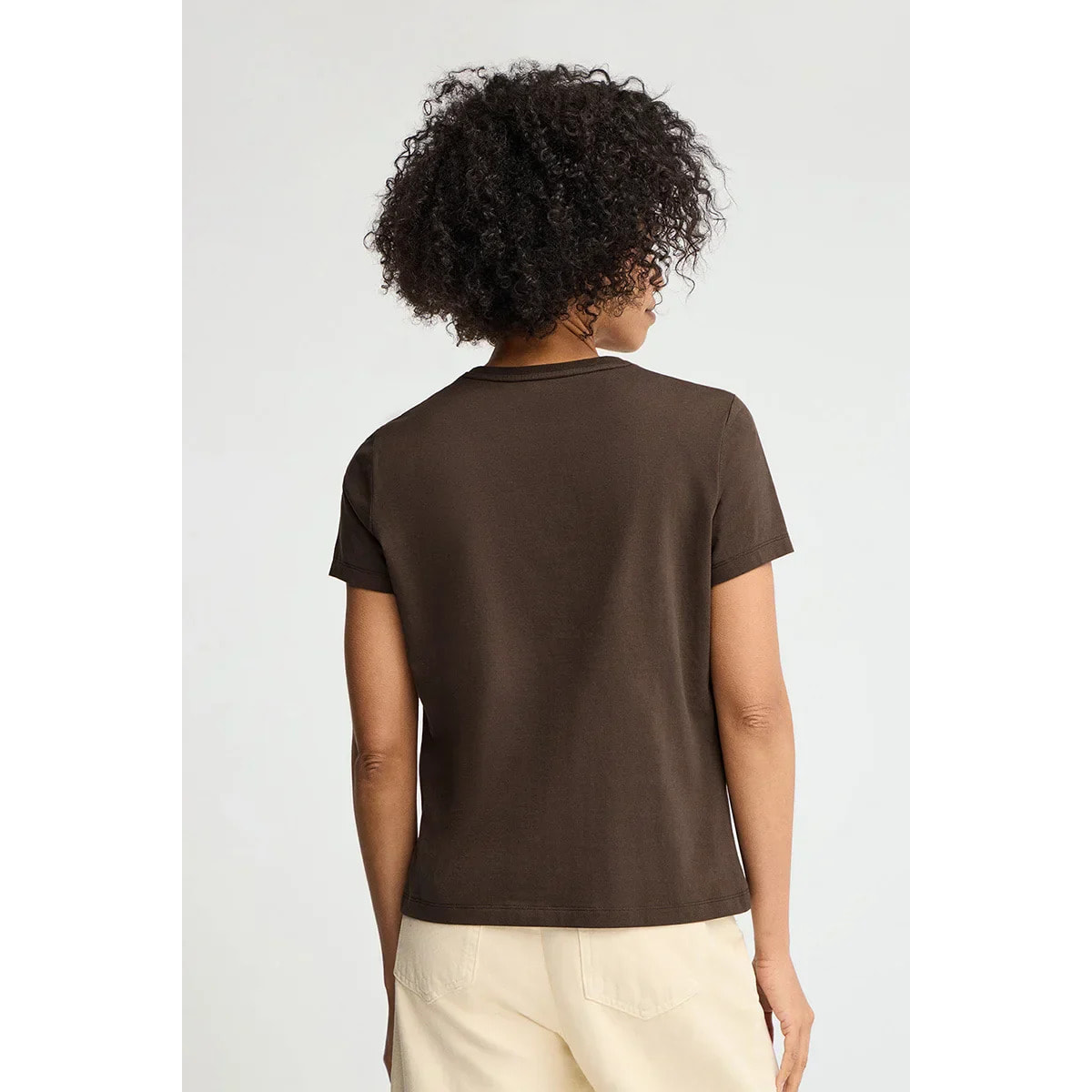 Maglietta cioccolato a maniche corte e a girocollo con ricamo Rigby Go