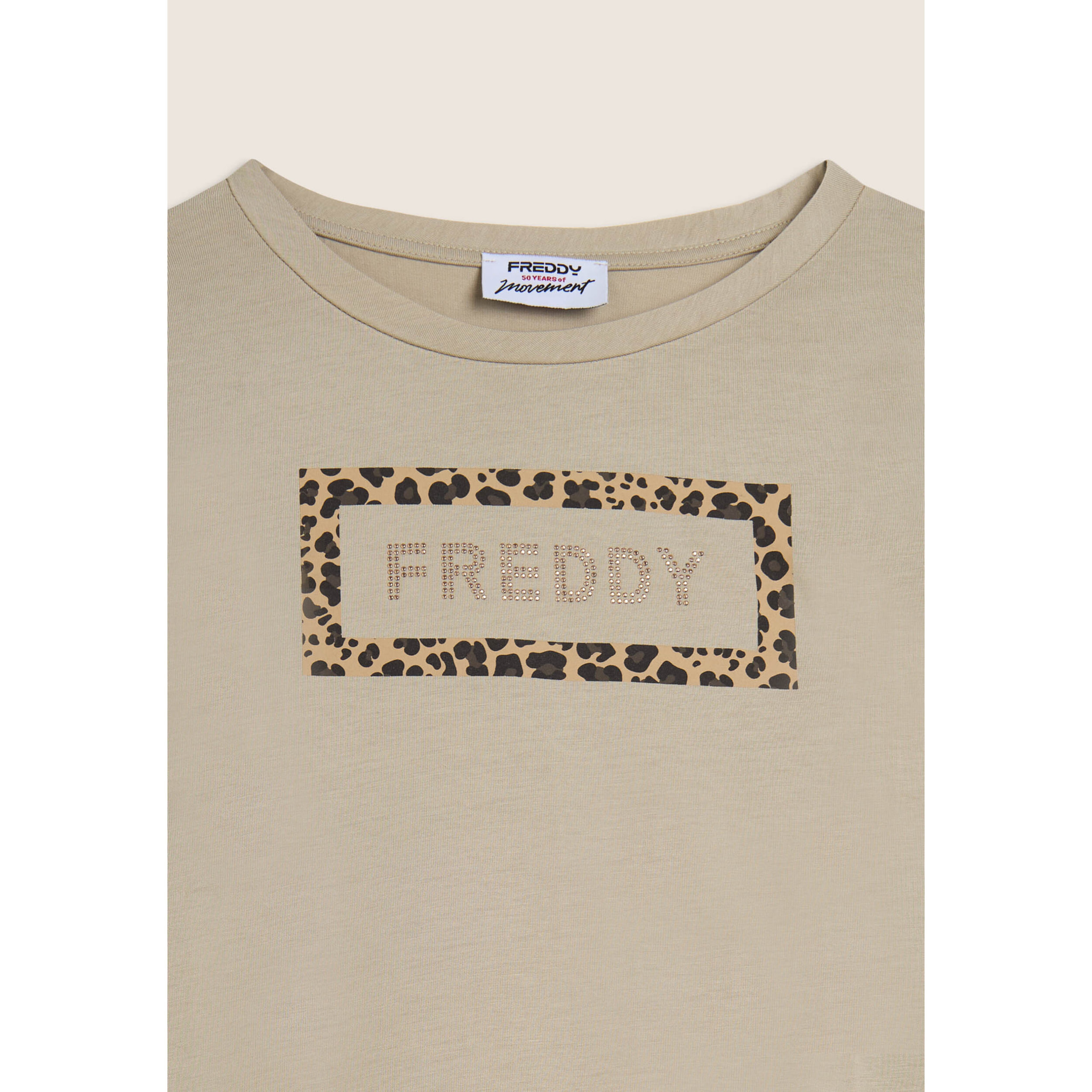 T-shirt Manica Corta con Grafica Animalier e Logo FREDDY