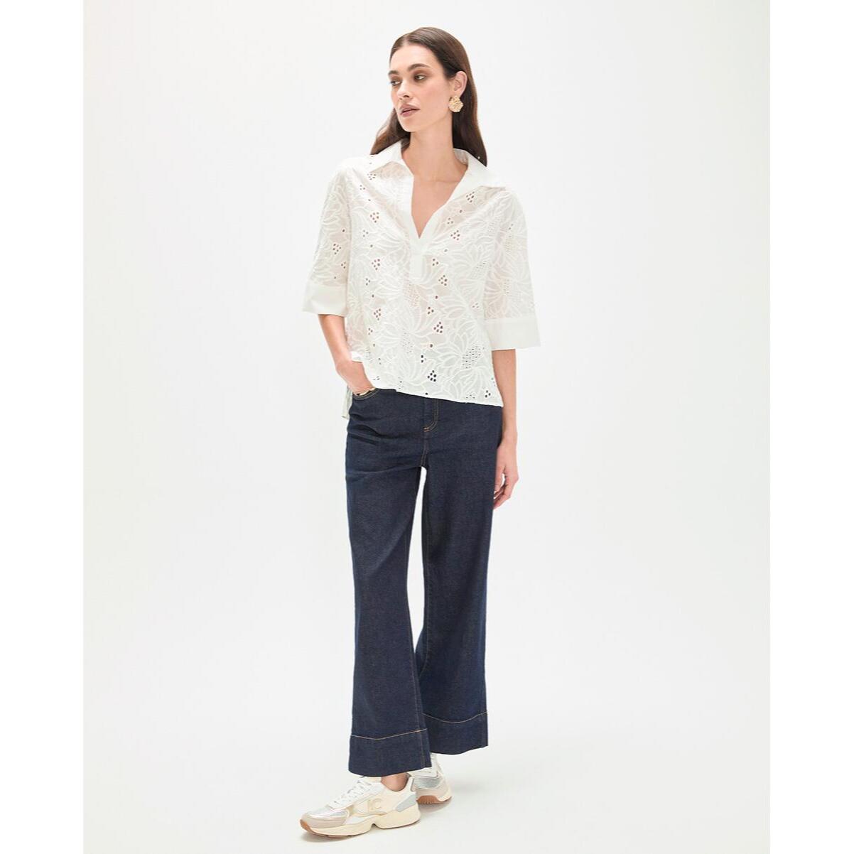 Polo a maniche corte con scollo in cotone