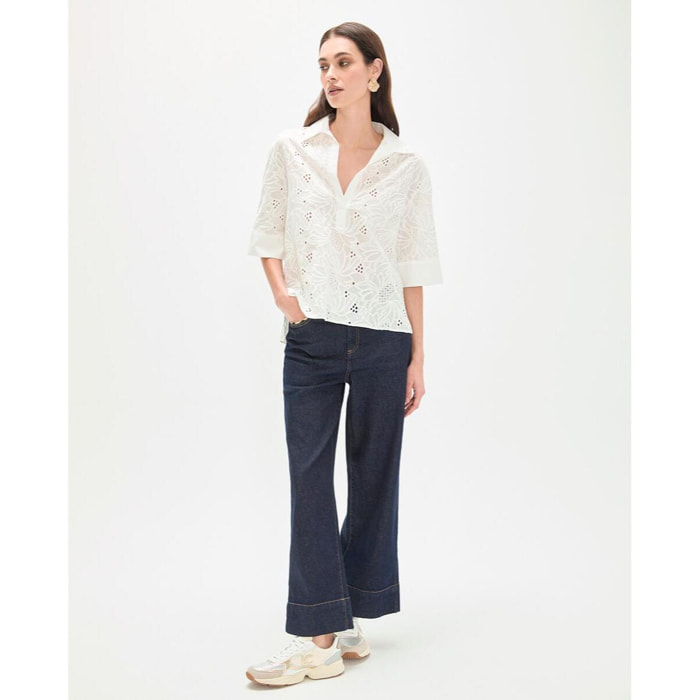 Polo a maniche corte con scollo in cotone