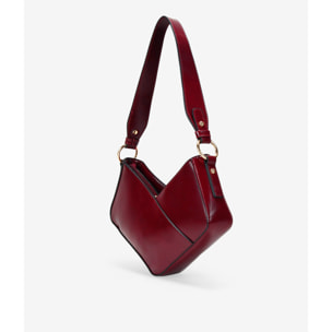 Bolso de hombro rojo asimétrico