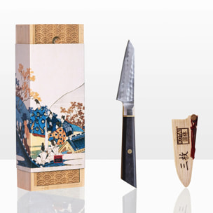 Cuchillo de Pelar Bunka | Hoja de 90 mm | Acero Inoxidable Japonés San-Mai