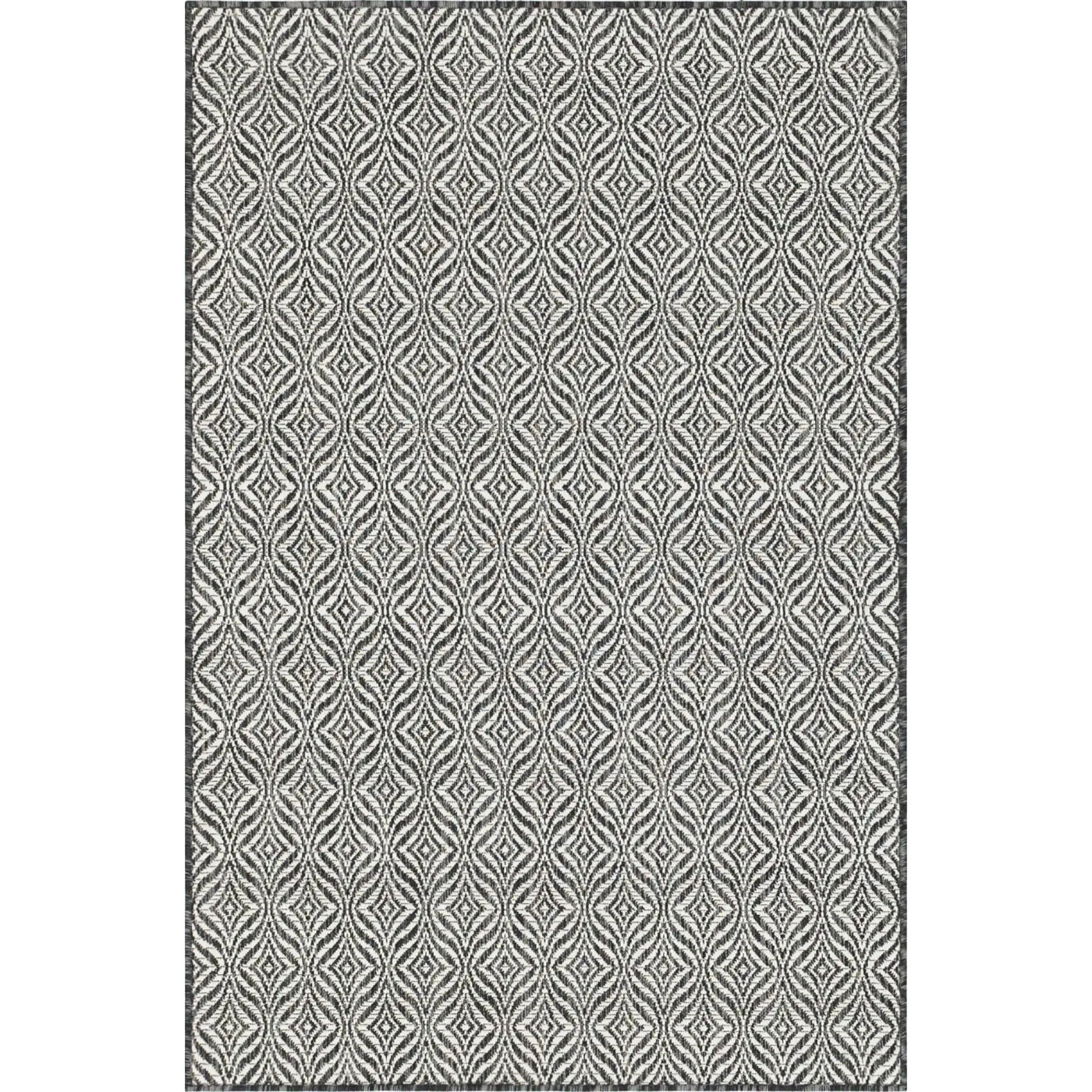 Moa- tapis d'extérieur noir à motif blanc