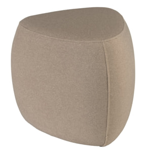 LEOPOLD - Pouf forme galet n°1 en tissu effet velours beige foncé