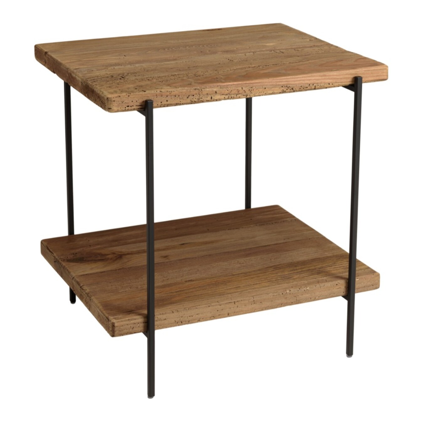DANDY - Table d'appoint rect. 50x42cm bois Pin recyclé et pieds métal