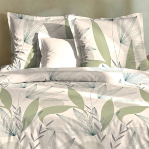 Parure housse de couette imprimé 100% coton - dune - blanc