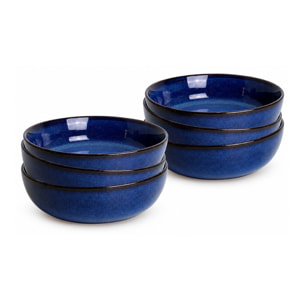 Lot de 6 assiettes creuses, BLUE MOON