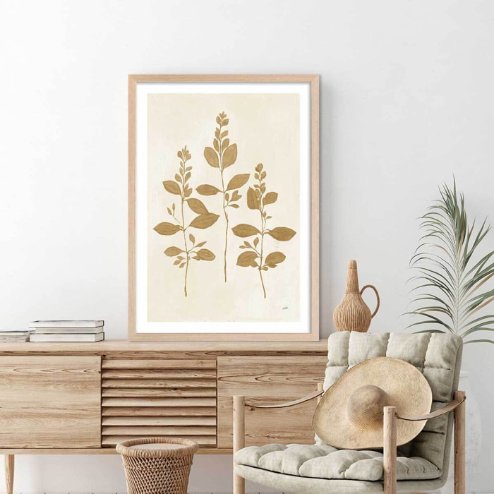 Affiche fleurs Recolte d'or Fresca Affiche + cadre en bois - Chêne