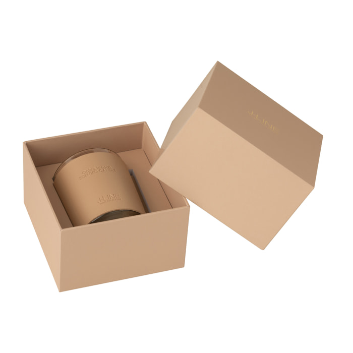 J-Line bougie parfumée Cuir - Ochre Woods - verre - brun - 40H