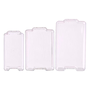 Set 3 bandejas organizadoras transparentes para nevera. 3,9L ; 5,2L ; 6,7L