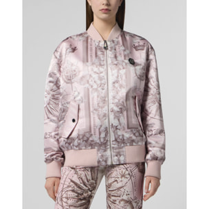 PHILIPP PLEIN Oversized Satin Bomber Butterfly Tattoo