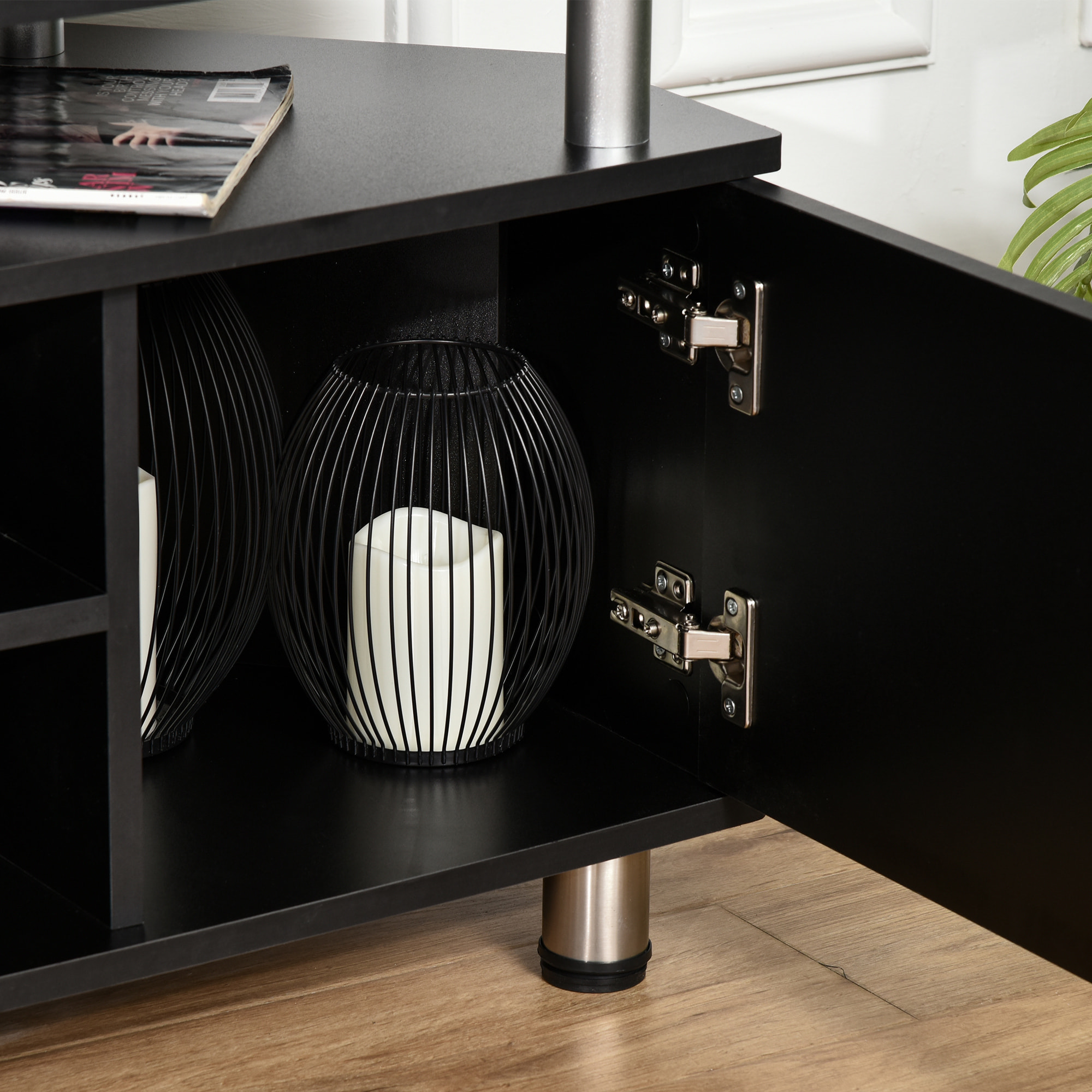 Meuble banc TV design contemporain multi-rangement